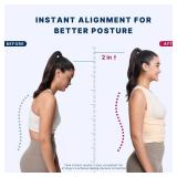 Fit Geno Back Brace Posture Corrector for Men & Women: Shoulder Straightener Adjustable Full Back Support Pain Relief - Scoliosis Hunchback Spine Corrector (Medium/Large) - Retail: $36