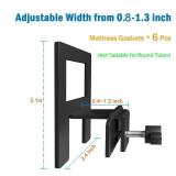 Non Slip Mattress Gaskets for Metal Bed Frame,6 PCS Holder in Place Gripper, Keep Mattress from Sliding, Adjustable Anti-Slip Baffle, Black - Retail: $13