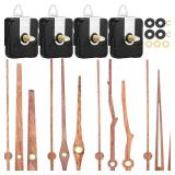 4 Pcs Quartz Clock Mechanism Replacement Kit with 4 Types of Walnut Wood Clock Hands for DIY Repair Parts Accessories(Fit for 14 Inch Clock) - Retail: $18