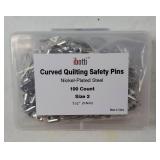 Curved Safety Pins for Quilting, Basting Pins, Size 2, 100-count - Retail: $12