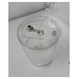 13OZ/400ML Ice Coffee Glass Tumbler, Thick Wall Water Glass Cup Mug Tea with Straw and Lid Sealed Carry On Clear - Retail: $8