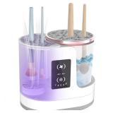 3-In-1 Makeup Brush Cleaner Machine, Electric Makeup Brush Cleaner & Dryer-Fast, Efficient Brush Cleaning, Drying, and Sanitizing for Flawless, Hygienic Makeup Application - Retail: $40