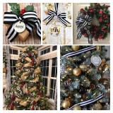 Striped Fabric Grosgrain Ribbon 1-1/2 Inch Wide 25 Yards Black and White Striped Ribbon for Bouquet Favor Festival Gifts Wraps Craft Trim Embellishments Supplies Decorations - Retail: $12