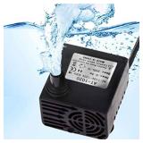 55 GPH 3W Small Submersible Water Pump, Fits all Cat & Dog Water Bowl, & Most Fountains, Aquarium Fish Tank Mini Submersible Pump, Hydroponics, Tabletop Fountain, For 3-5 Gallons Tank - Retail: $7