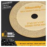 Diamond Cutting Wheel 2 Inch Die Grinder Cut Off Wheel for Metal & Stainless Steel, Nuts, Bolts, Screws, Gypsum, Ceramic, Glass, PVC Pipe, Rotary Tool Drill Cutter Attachment - Retail: $11