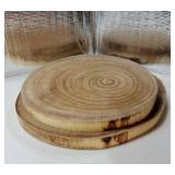 2 Pack Large Wood Slab Serving Board, 9-10"/11"-12" Wood Cheese Server Round Board, Wooden Slices for Table Centerpieces