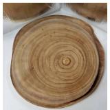 2 Pack Large Wood Slab Serving Board, 9-10"/11"-12" Wood Cheese Server Round Board, Wooden Slices for Table Centerpieces