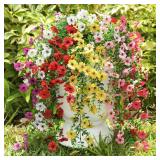 Artificial Hanging Flowers for Outdoors Faux Plants for Spring Summer Decoration,6 Bundles UV Resistant Realistic Silk Flowers Indoor Outside Garden Porch Patio Balcony Yard Farmhouse - Retail: $28