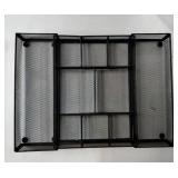 Expandable Desk Drawer Organizer, Mesh Drawer Organizer Tray with 10 Adjustable Compartments, Desk Organizers and Accessories, 5 Dividers Drawer for Office Supplies, Makeup & Vanity (Black) - Retail: 