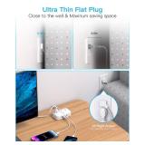 2 Pack Cruise Essentials, 5 Ft Flat Extension Cord, 3 Outlets 4 USB Ports(2 USB C) Flat Plug Power Strip, USB Charging Station with Non Surge Protector for Cruise Ship, Travel, Dorm Room Essentials - 