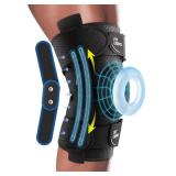 Fit Geno Hinged Knee Brace for Meniscus Tear: Adjustable Knee Support for Knee Pain w/Side Stabilizers & Hinges for Injury or Surgery Recovery - Men and Women - Retail: $40
