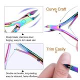 Cuticle Trimmer with Cuticle Pusher - 4 Pack Stainless Steel Nail Clippers Set, Dead Skin Cuticle Cutter Nippers, Manicure Tools for Shiny Nail - Retail: $7