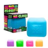 NeeDoh Nice Cube Glow - Sensory Toy with a Super Solid Squish - Glows in The Dark and Always Returns to its Square Shape - Ages 3 and Up - Color May Vary; One Cube Per Pack - Retail: $6