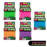 NeeDoh Nice Cube Glow - Sensory Toy with a Super Solid Squish - Glows in The Dark and Always Returns to its Square Shape - Ages 3 and Up - Color May Vary; One Cube Per Pack - Retail: $6
