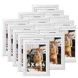 4x6 Picture Frames Set of 14, Tabletop or Wall Display Photos 3.5x5 with Mat or 4x6 Without, Bulk Picture Frames Collage for Prints, Photos, Landscape and Artwork (White) - Retail: $19