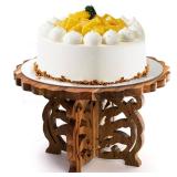 12" Wood Cake Stand, Acacia Wooden Rustic Cupcake Holder, Wedding Table Centerpiece Dessert Display Stand, Birthday Cake Pedestal for Tea Party Baby Shower - Retail: $24