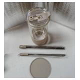 Glass Cup With Lid and Straw -20 Fl Oz- Perfect Size Iced Coffee Cup - Smoothie Cup With Bamboo Lid and On the go Lid (Creamy Mushroom - Retail: $18