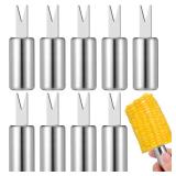 10Pcs Corn Cob Holders Stainless Steel Corn Holders Corn on The Cob Skewers BBQ Forks Skewers for Home Party Camping Cooking Outdoor Barbecues Picnics - Retail: $14