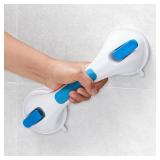 Shower Grab Bar, 12 Inch Suction Grab Bars for Bathtubs, Shower Handle Handrail for Seniors Bathroom Safety Grip for Elderly, Heavy Duty No Drilling Removable, Blue - Retail: $277