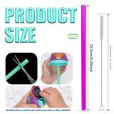 6pcs Straw Replacements for Owala FreeSip 24 oz 32 oz, with Brush, Plastic Tumbler Cup Straws Reusable With Scale Accessories Parts for Owala 14/19/24/32/40oz Stainless Steel Water Bottle (3 Colors) -