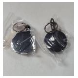 Will Well ID Badge Holder Reel with Clip and Keyring - Heavy-Duty All-Metal Casing with 27.5 UHMWPE Fiber Pull Cord for Durability and Easy Access, Holds up to 8 Keys - 2-Pack, Round, Glossy Black - R