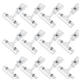 Clear Sign Clips Merchandise Display 12 Pack Plastic Label Pop Clips on Sign Holder Shelf Double Sided Swivel Price Tag Holders on Clothing Rack Rotatable Menu Clamps for Sale Retail Display - Retail: