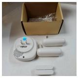 METAK Door Chime, Wireless Door Open Contact Sensor Alarm with 500 FT Range, 58 Chimes and 5 Volume Levels for Business/Store/Home/Office When Entering, 2 Transmitter + 1 Plug-in Receiver (White) - Re