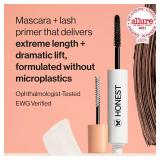 Honest Beauty 2-in-1 Extreme Length Clean Mascara Lash Primer Lengthening Volumizing Cruelty Free Safe for Sensitive Eyes Black .27 fl oz