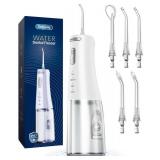 Onlyone Water Dental Flosser Pick for Teeth Cordless Portable Oral Irrigator Rechargeable Travel Irrigation Cleaner 300ML Electric Flossing Machine for Teeth Cleaning Power Flossers IPX7 Waterproof