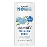 Schmidt s Women s and Men s Aluminum-Free Vegan Deodorant  Fresh Rain & Birch  2.65 oz