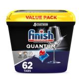 Finish Quantum Dishwasher Pods, No Pre-Rinse Dishwasher Detergent Soap Removes 24HR Dried-On Stain and Grease, Leaving a Virtually Spotless Shine, 62 Count