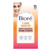 Biore T-Zone Blackhead Remover Strips, Deep Cleansing Pore Strips, (5 Nose + 5 Face + 5 Chin Strips), Instant Pore Unclogging for the T-Zone Area, 15 Count