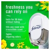 Febreze Plug In Air Freshener, Odor-Fighting Scented Oil Starter Kit, Air Fresheners for Home and Bathroom and Kitchen, Long Lasting for Strong Odors, Gain Original Scent, Warmer + 2 Refill