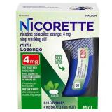 Nicorette 4mg Stop Smoking Aid Nicotine Mini Lozenge - Mint - 81ct - Retail $40
