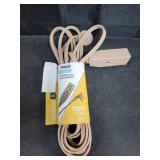 Woods Slimline 16/3 Flat Plug Extension Cord, 8ft, Beige, 2255