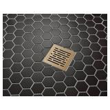 Delta Faucet 4 Inch Tile-In Square Shower Floor Drain Gold, Shower Drain Kit, Square Shower Drain, Chrome Shower Drain, Shower Floor Drain, Champagne Gold DT062412-CZ