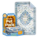 Washable Pee Pads for Dogs 2 Pack Reusable Puppy Training Pads 24\"x18\" Super Absorbent Waterproof Dog Training Pads, Non-Slip Potty Pads Whelping Pads Litter Mat Pet Supplies Blue