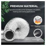 Simple Deluxe 4 Inch 8 Feet Ducting, Non-Insulated Flex Air Aluminum Foil Duct for Dryer Vent Hose, Heating, Cooling, Ventilation, Exhaust, 2 Clamps Included, Silver