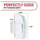 Command Outdoor Light Clips, 20 Clear Clips and 24 Strips, Damage Free Hanging Christmas Decorations with Weather Resistant Strips, Wall Clips for Hanging Outdoor Lights and Cable Management