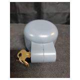 Prime-Line S 4180 Door Knob Lock-Out Device Prevents Turning of Door Knob and Access to Keyhole, Can be Used for Home Rentals, Evictions, Job Sites & More Keyed Alike, Diecast, Gray (Single Pack)