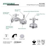 Kingston Brass KS1161BX Vintage Widespread Lavatory Faucet with Metal cross handle, Polished Chrome, 8-Inch Adjustable Center