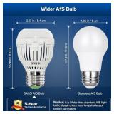 SANSI 100W Equivalent A15 LED Light Bulb, 1600 Lumens 5000K Daylight White Bulb, Energy Saving 25,000 Hours Lifespan Non-Dimmable 12W LED Bulb for Home Lighting, 4-Pack