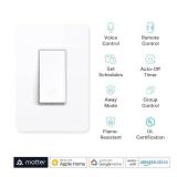 Kasa Matter Smart Light Switch: Voice Control w/Siri, Alexa & Google Assistant | UL Certified | Timer & Schedule | Easy Guided Install | Neutral Wire Required | Single Pole | 2.4GHz Wi-Fi | KS205