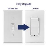 Leviton Decora Slide Dimmer Switch for Dimmable LED, Halogen and Incandescent Bulbs, DSL06-1LZ, White with Ivory and Light Almond Faceplates