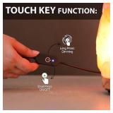 WBM Salt Lamp - USB Himalayan Salt Lamp with Touch Dimmer Control, Natural Pink Crystal, 5-7 lbs, Wooden Base, LED Bulb, Room Decor, Home Decor, Relaxation, Ambiance, Gift