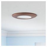 Jolux 4 Pack Bronze Matte Plastic Ring Trim for Decorated 5/6 Inch Lighting Fixture Recessed Downlight, Can Lights Trim Cover Outer Diameter 7.59\", Inner Diameter 4.44\",Thickness0.37...â¦