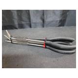 Amazon Basics Long Reach Needle Nose Pliers Tool Set, 3-Piece, Black