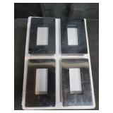 Faith 1-Gang Decorator Screwless Wall Plates Child Safe Outlet Covers, 4.68\"H x 2.93\" L, Fits GFCI, USB Receptacle, Dimmers, and Lighting Controls, ETL Listed, Black, 8-Pack