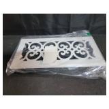 Decor Grates FS410-WH Scroll Design Floor Register,4x10 Inches, White