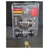 690 Cove Keyed Entry Knob and Single Cylinder Deadbolt Combo Pack featuring SmartKey in Venetian Bronze featuring Microban